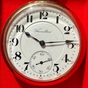 Hamilton Grade 974 17J 16S 1913 Gold Tone Pocket Watch